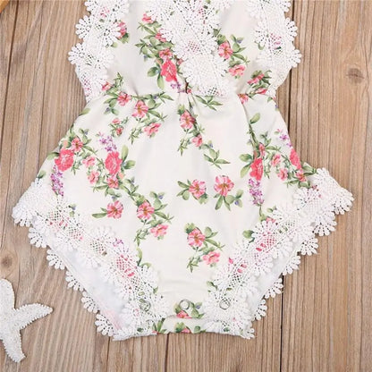 Baby Girl Floral Lace Romper